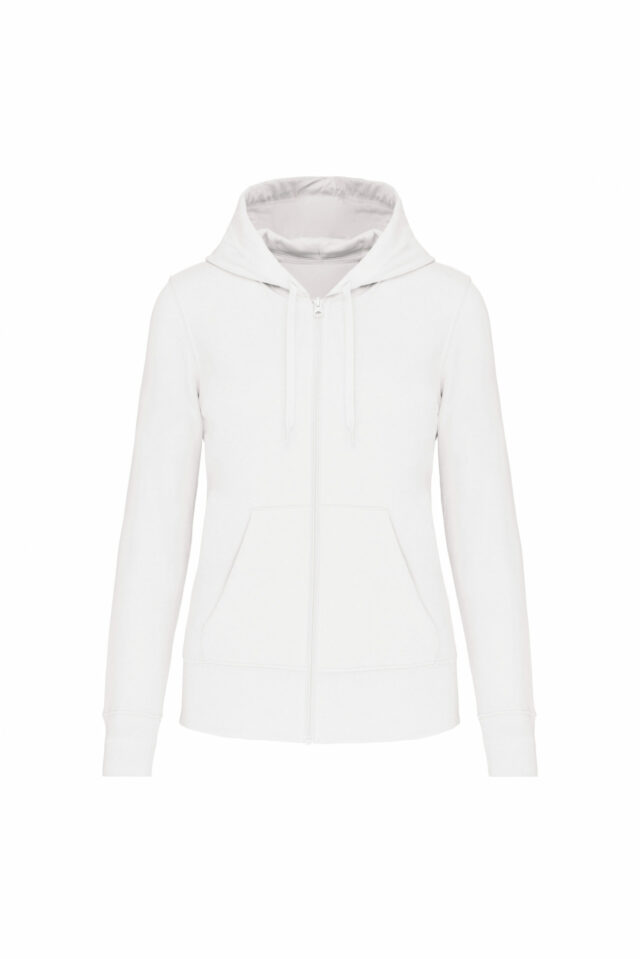 sweat éco responsable zippé femme blanc