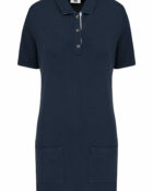 polo long manches courtes femme navy bleu