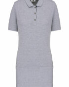 polo long manches courtes femme gris oxford