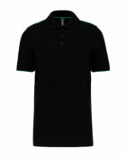 polo manches courtes homme noir et vert kelly