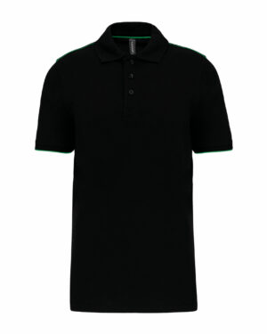 polo manches courtes homme noir et vert kelly