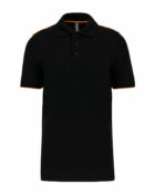 polo manches courtes homme orange et noir