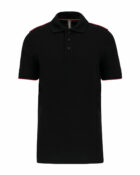polo manches courtes homme rouge et noir