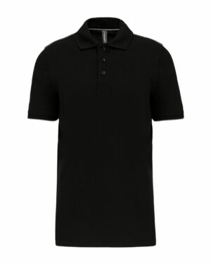 polo manches courtes homme noir et argent