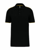 polo manches courtes homme noir et jaune