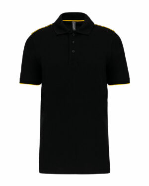 polo manches courtes homme noir et jaune