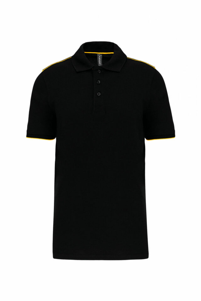polo manches courtes homme noir et jaune