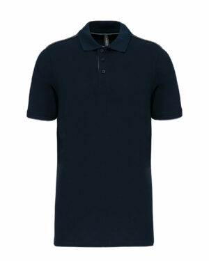 polo manches courtes homme bleu navy et argent