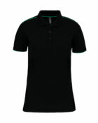 polo manches courtes femme noir et vert kelly