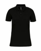 polo manches courtes femme noir et argent
