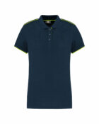 polo manches courtes femme jaune et bleu