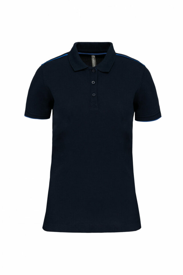 polo manches courtes femme bleu navy