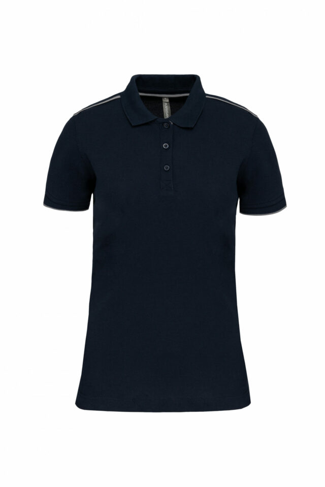 polo manches courtes femme navy et argent
