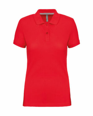 polo manches courtes femme rouge