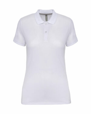 polo manches courtes femme blanc