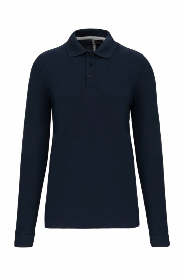 polo femme manche longue bleu navy