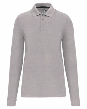 polo femme manche longue grise