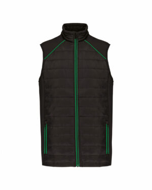 bodywarmer noir et vert kelly