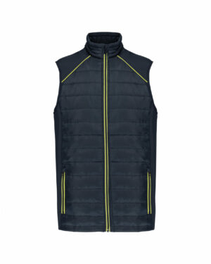 bodywarmer navy et jaune fluo