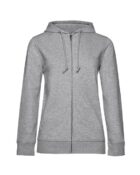 Hoodie zippé femme gris chiné