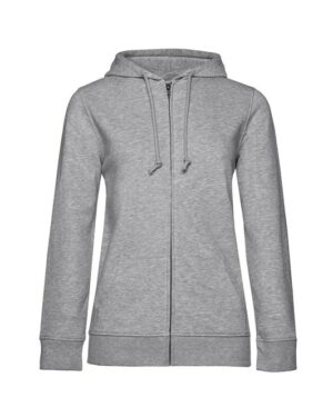 Hoodie zippé femme gris chiné