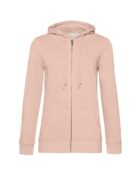 Hoodie zippé femme rose pale