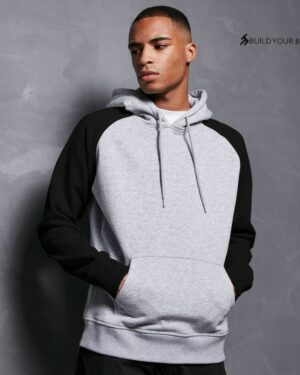 Sweat à capuche manches noires à personnaliser