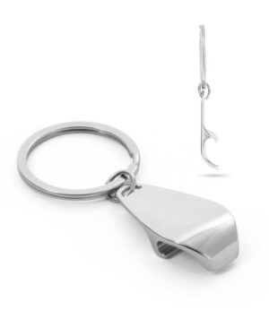 porte-clés décapsuleur en argent à personnaliser